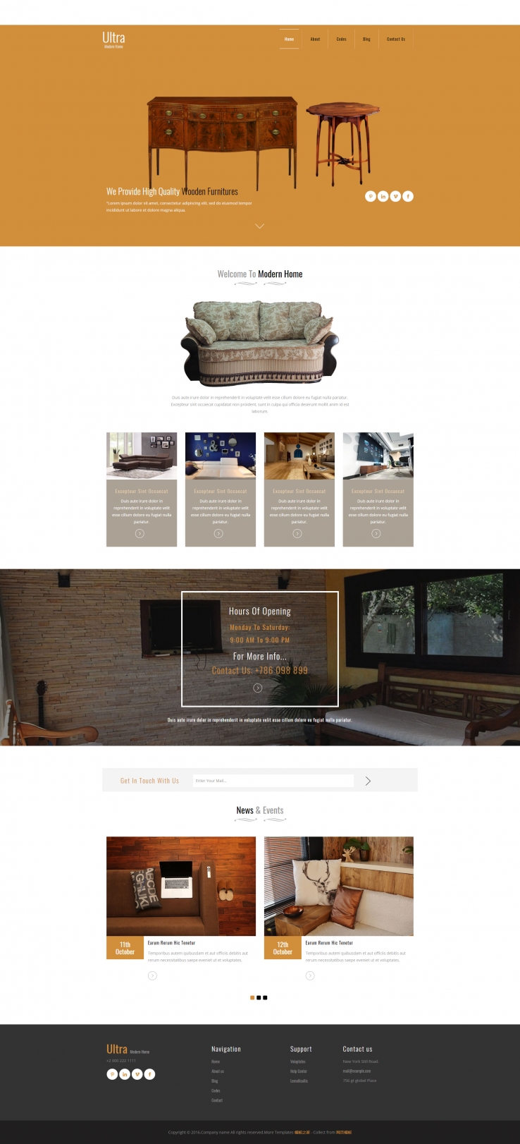 欧式风格的家居沙发搭配企业网站模板下载