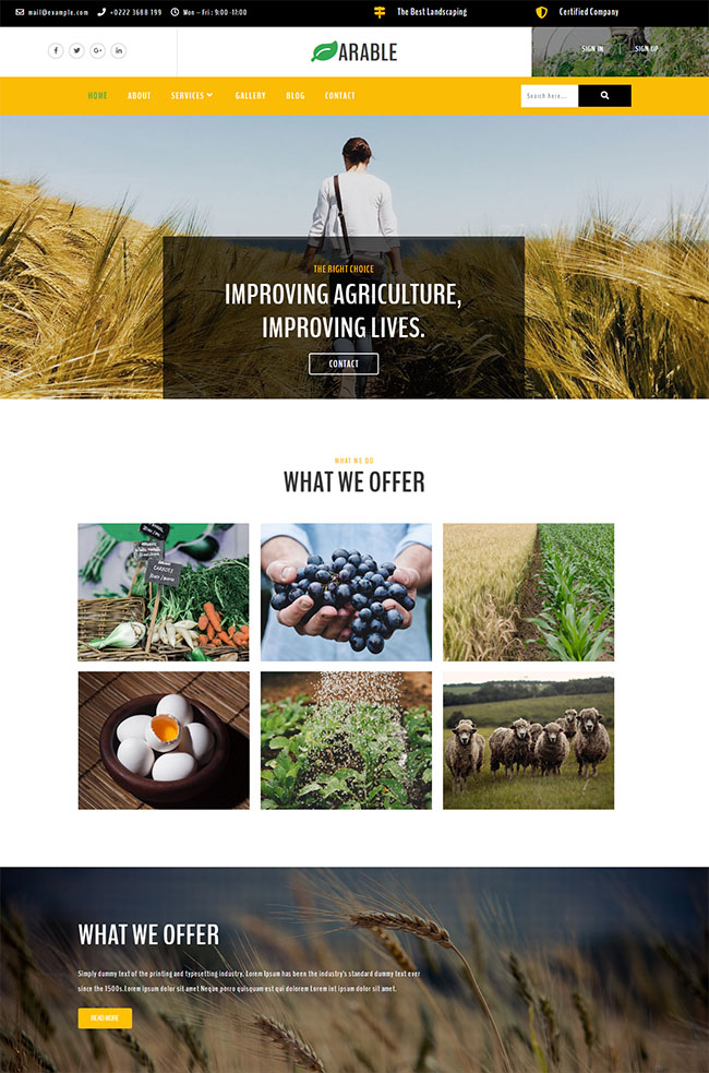 简洁大气的农产品销售企业网站模板下载