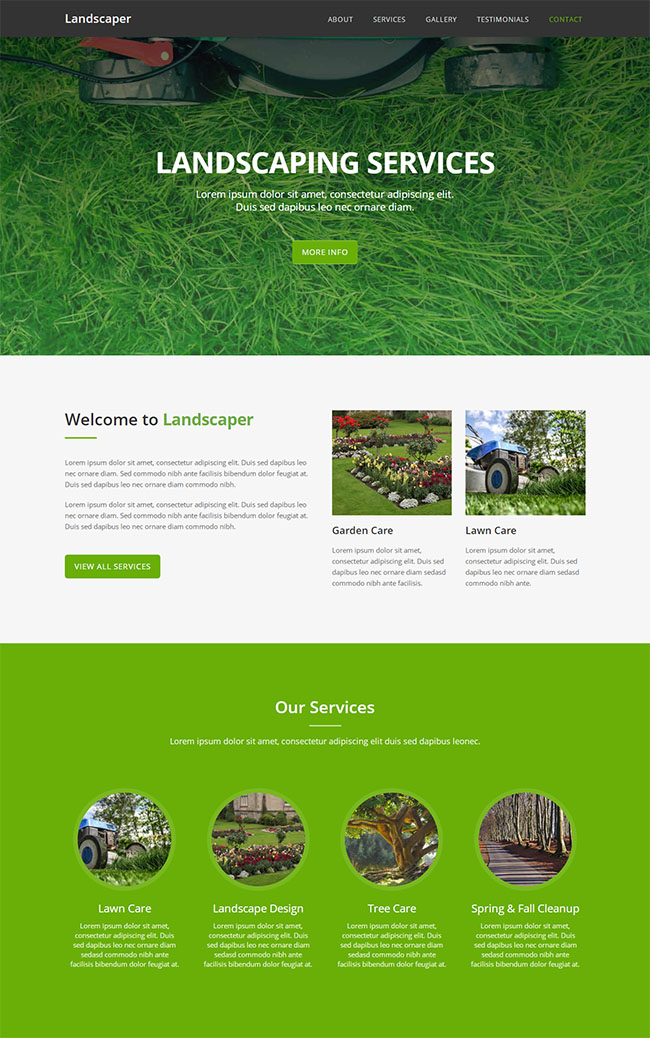 简洁精致风的花园绿化养护公司网站模板下载