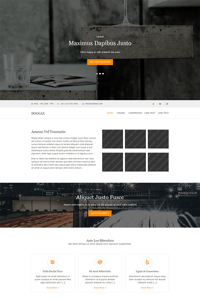 橙色简洁风格的玻璃公司企业网站模板