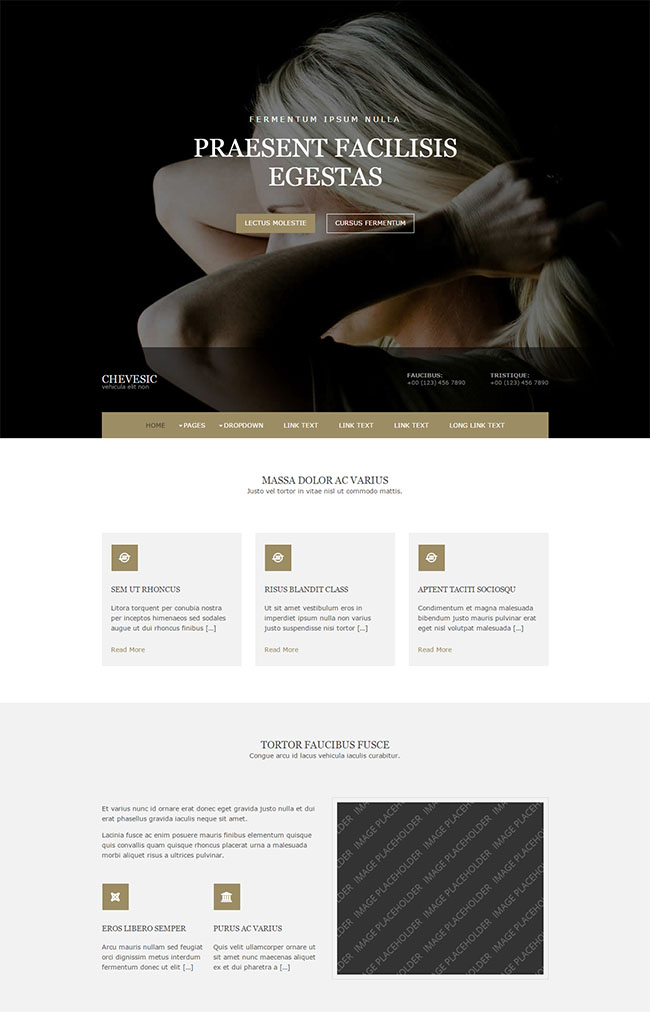 黑色简洁风格的女士发型设计企业网站模板