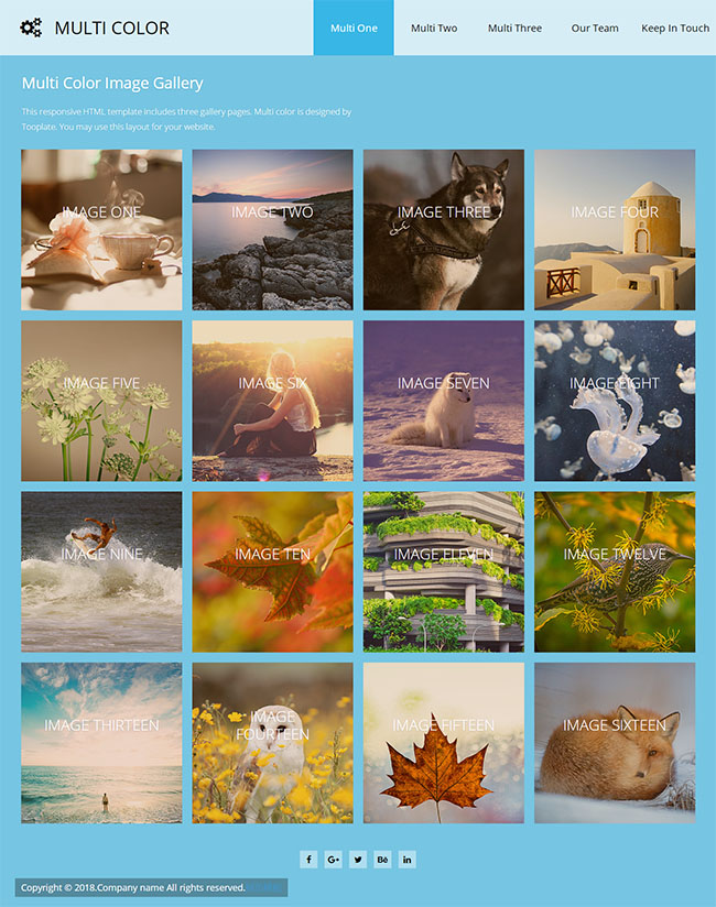 蓝色简洁风格的相册摄影门户网站模板下载