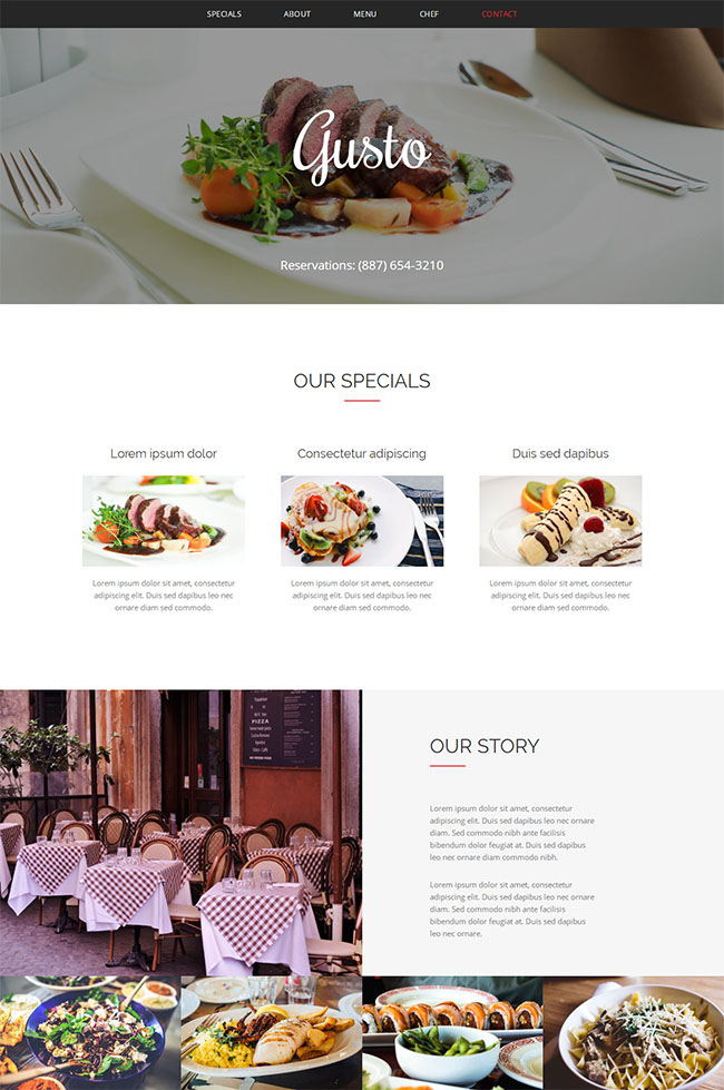 简洁风格的法式浪漫牛排西餐厅网站模板下载