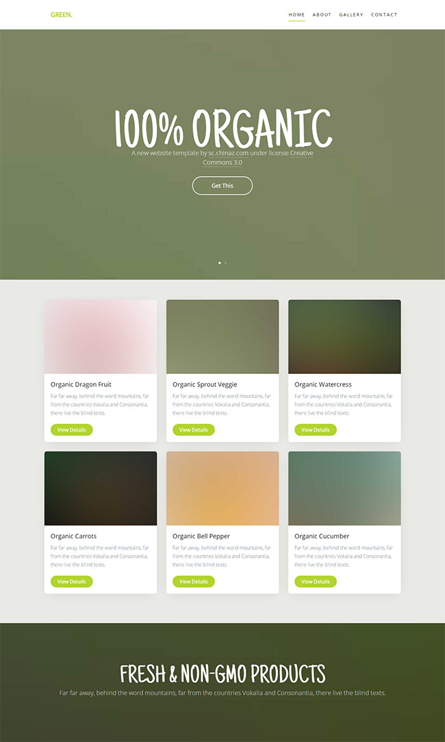绿色简洁风格的主题公司企业网站模板