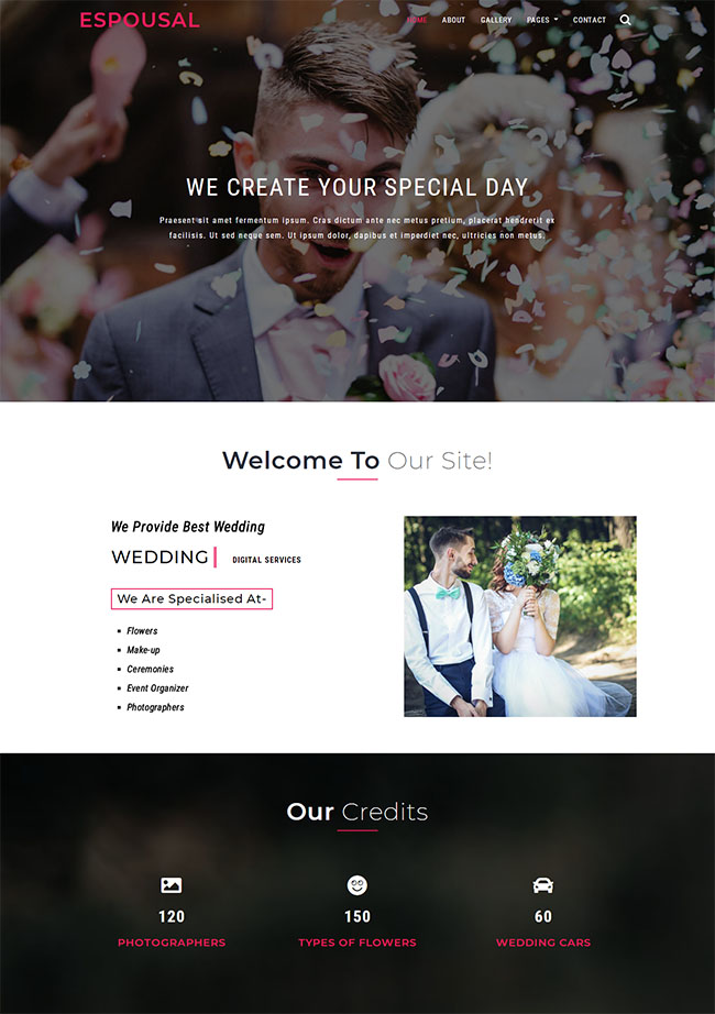大屏精美背景的结婚婚礼宣传网站模板下载