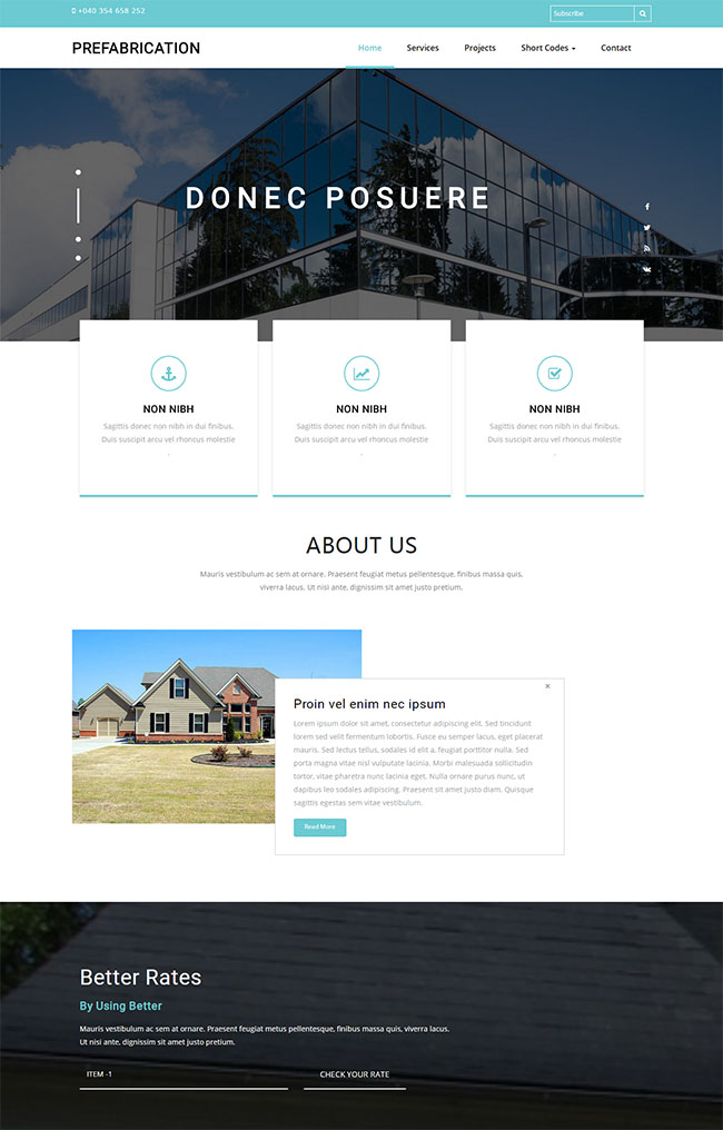 蓝色宽屏风格的房地产企业网站模板