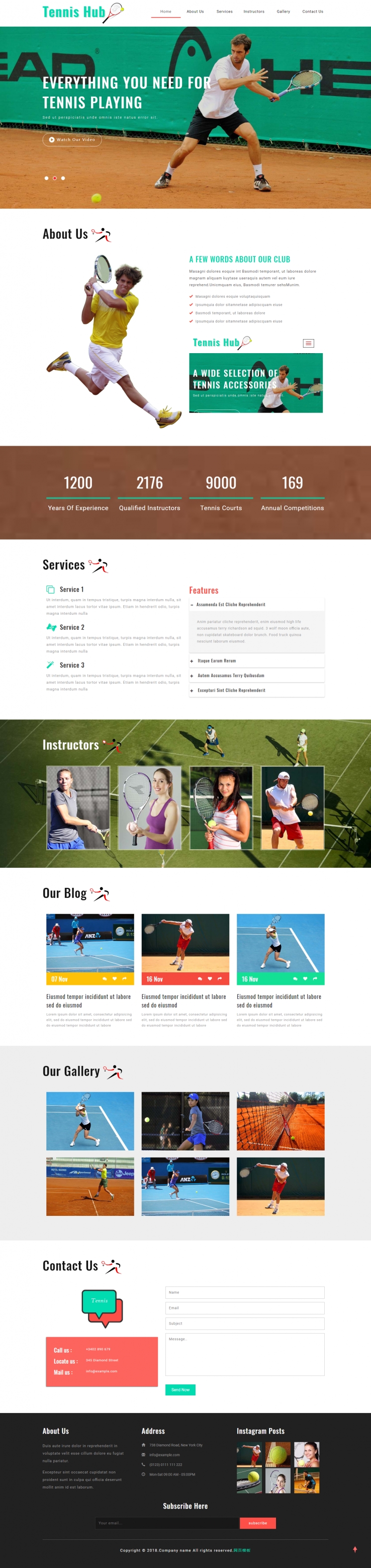 简洁清新的中国网球协会官方网站模板下载