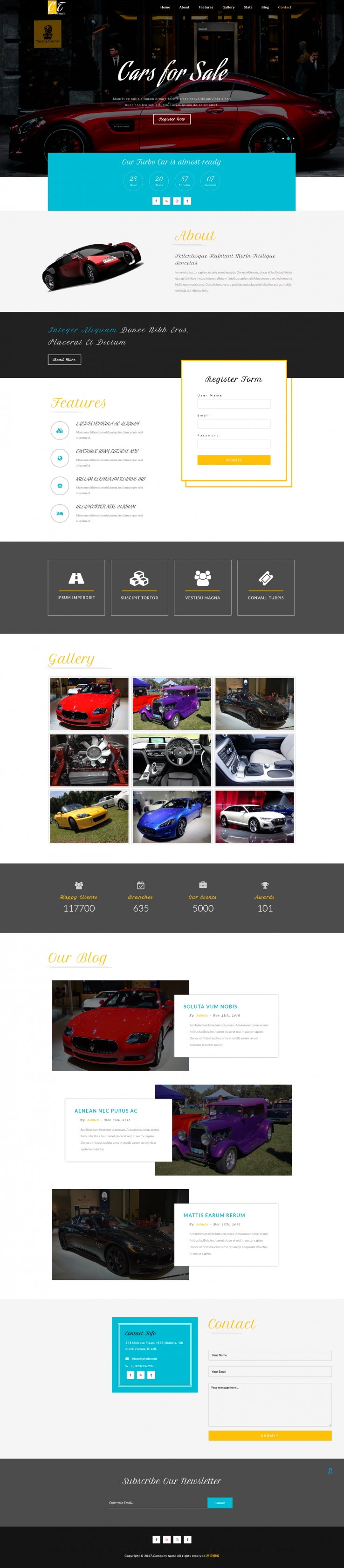 黑色大气风格的汽车车展网站模板下载