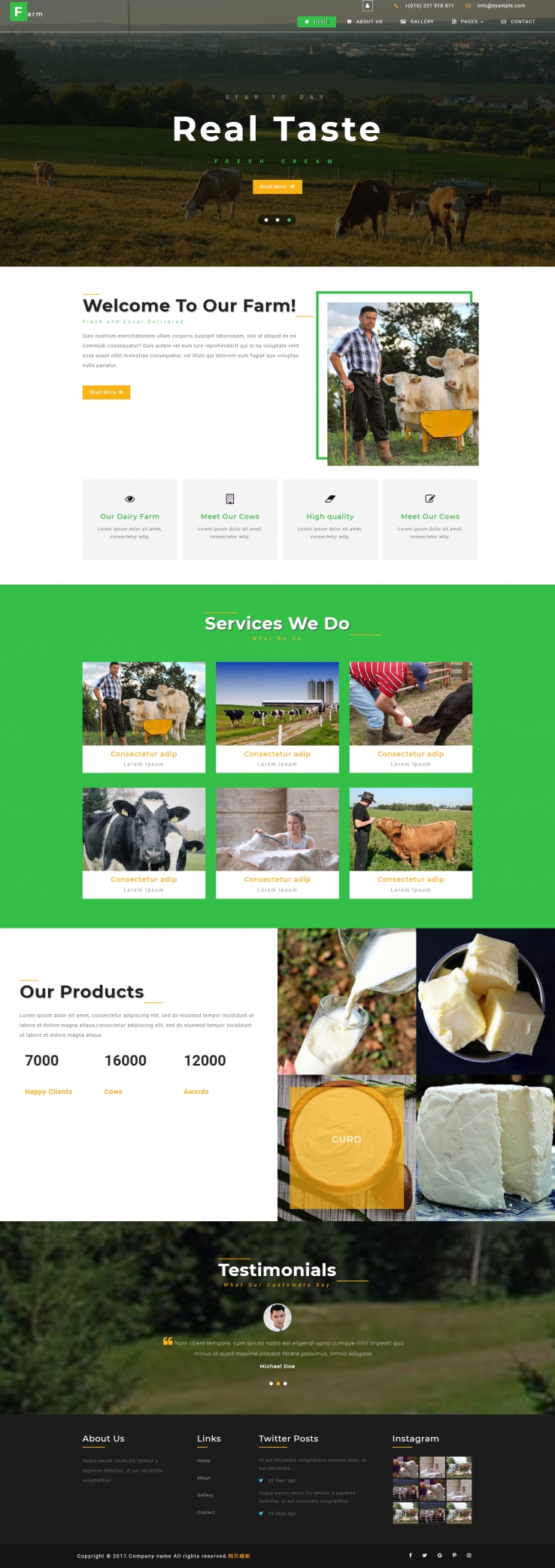 绿色宽屏风格的农业网站模板下载