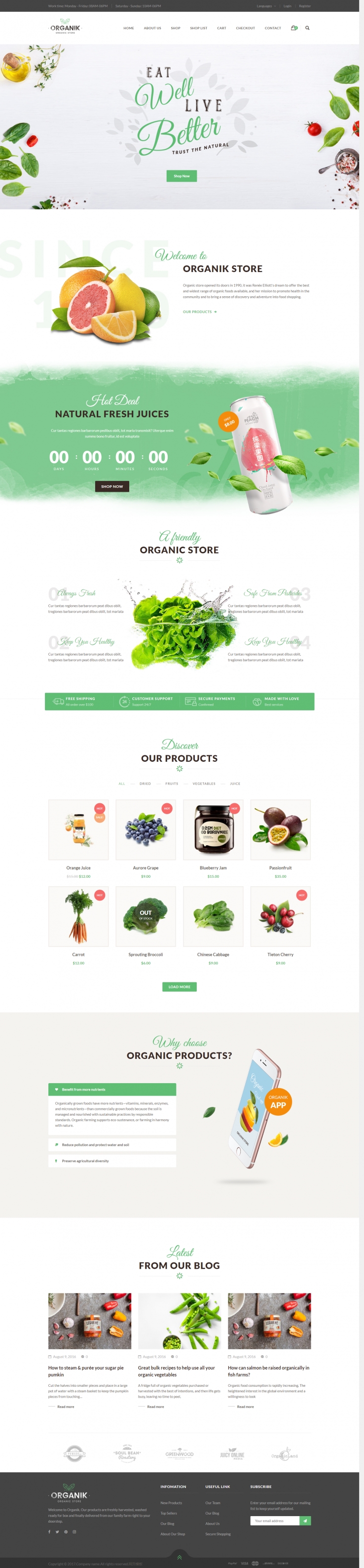 白色宽屏风格的果蔬网上商城整站网站模板