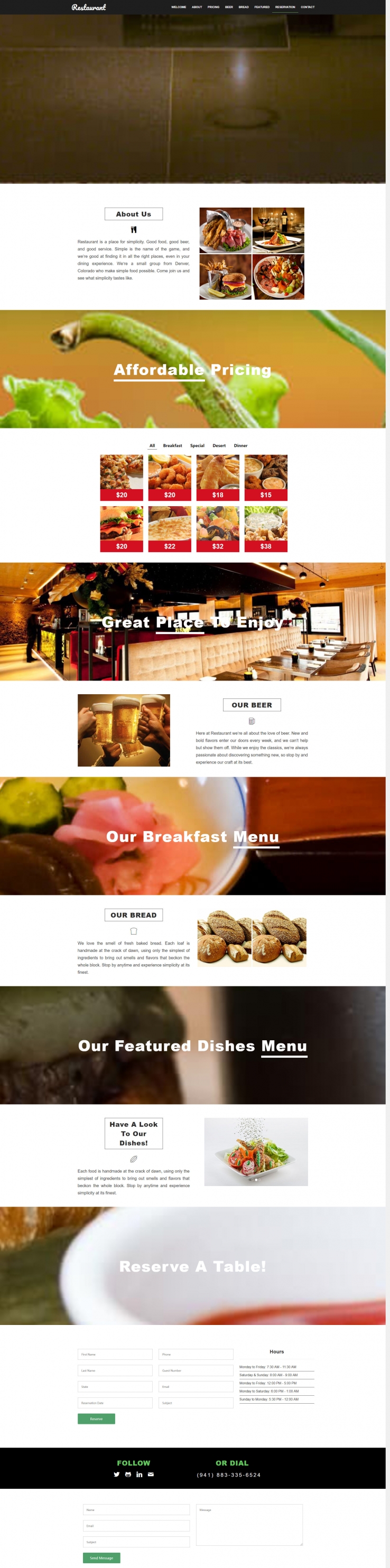 简洁大气风的宴会餐厅企业网站模板下载