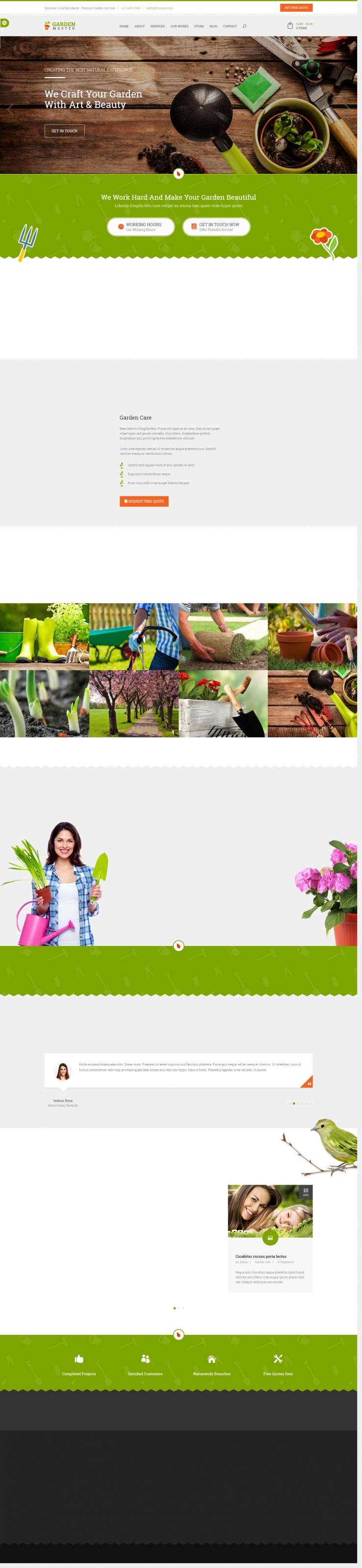 灰色简洁风格的园林绿化企业网站模板