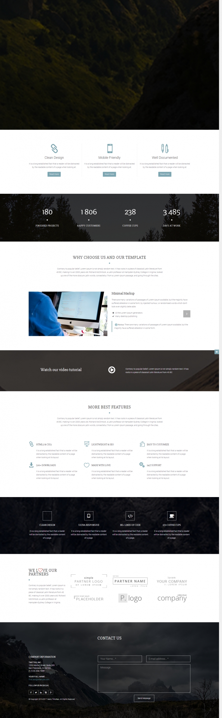 白色宽屏风格的CSS3企业网站模板