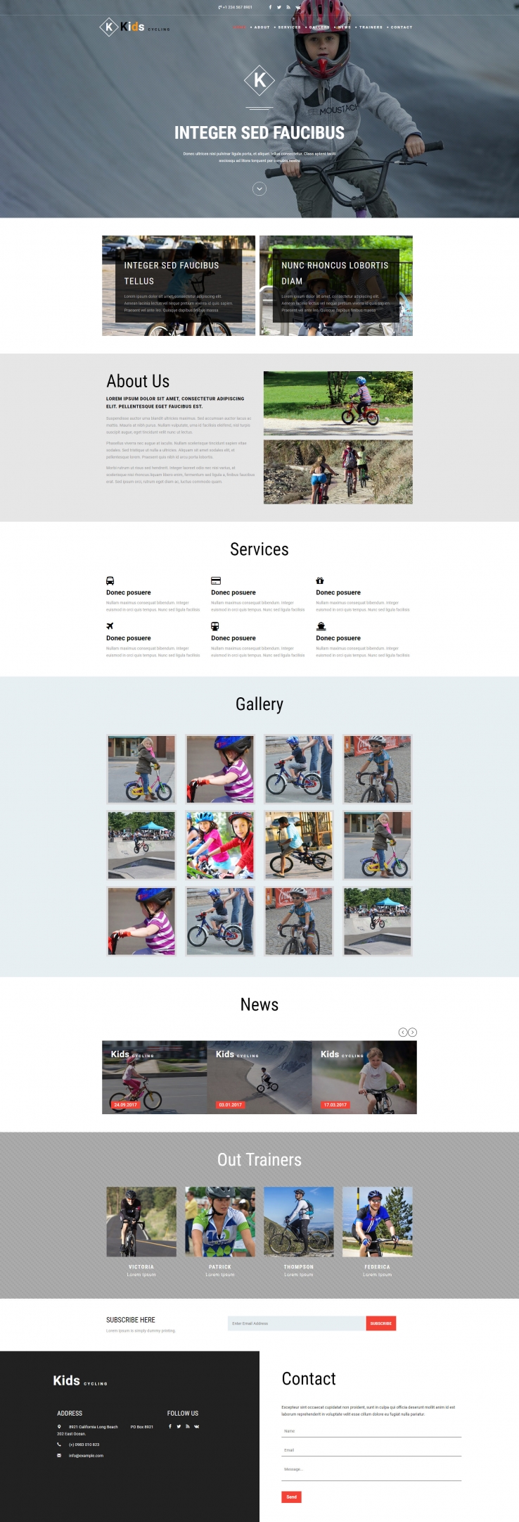 大气经典的儿童自行车公司网站模板下载
