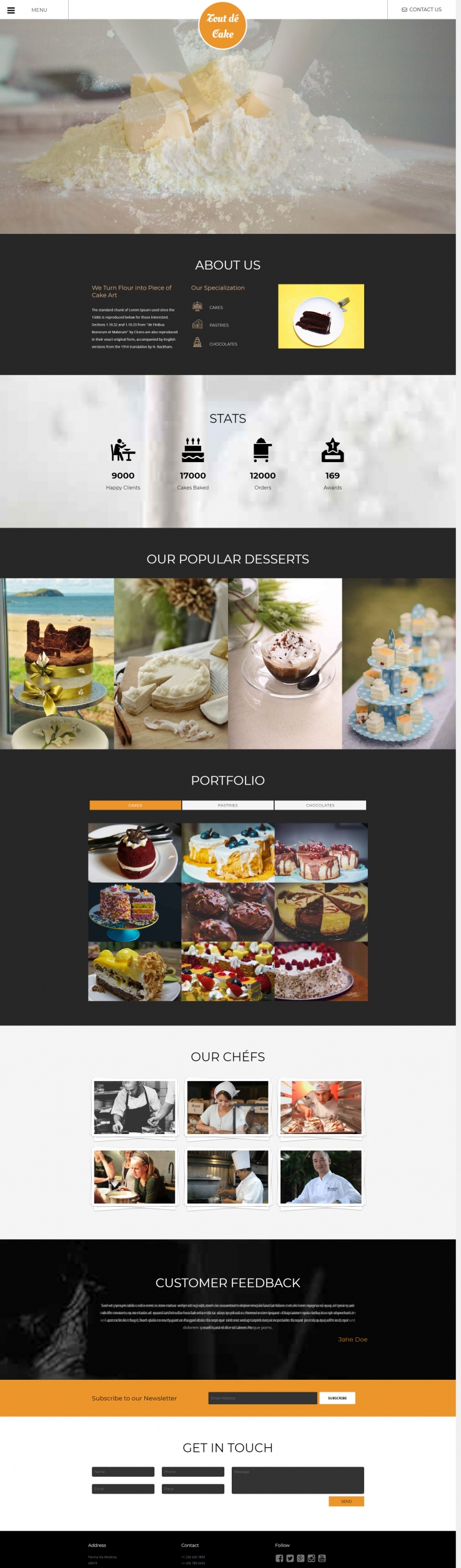 简洁大气风的甜品蛋糕店网站模板下载