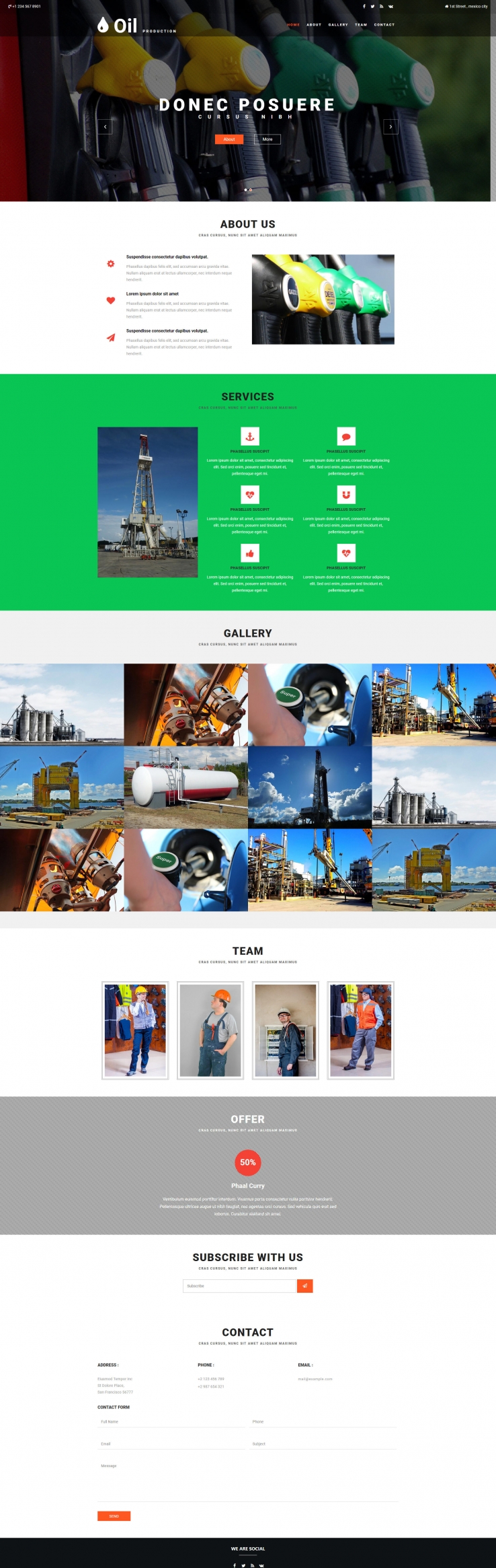 大气精美风的石油生产工业网站模板下载