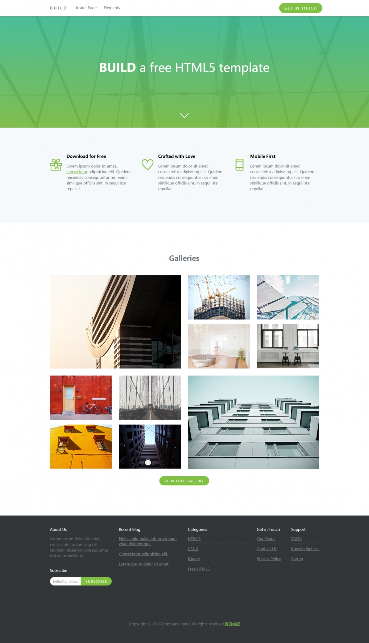 绿色大气风格的建筑设计展示企业网站模板