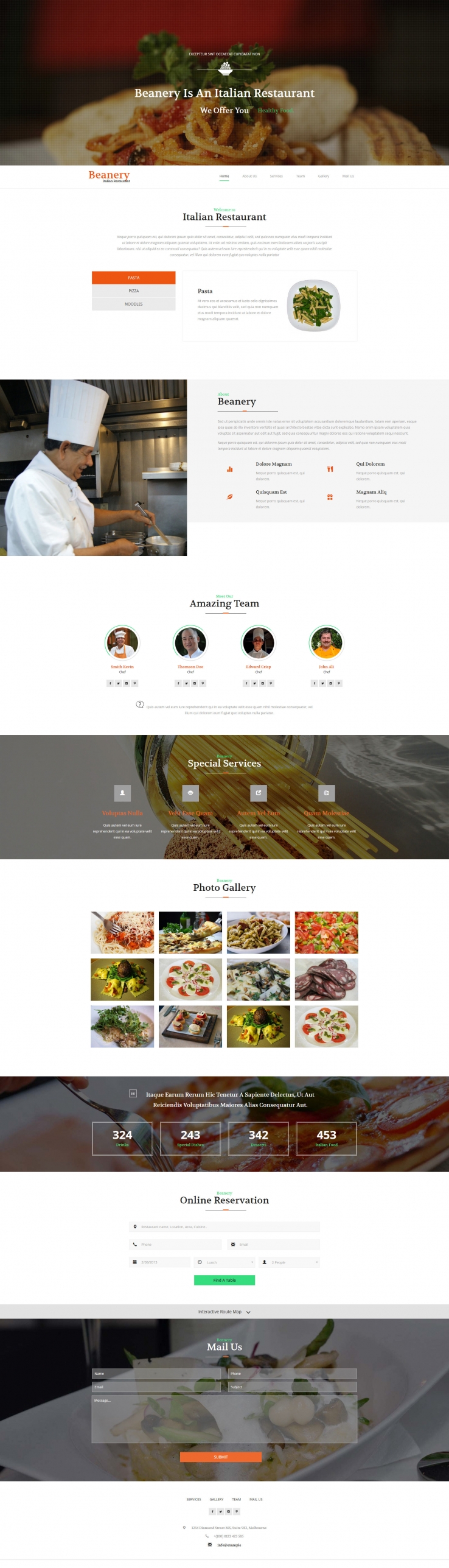 精美大气风的美食在线订餐网站模板下载