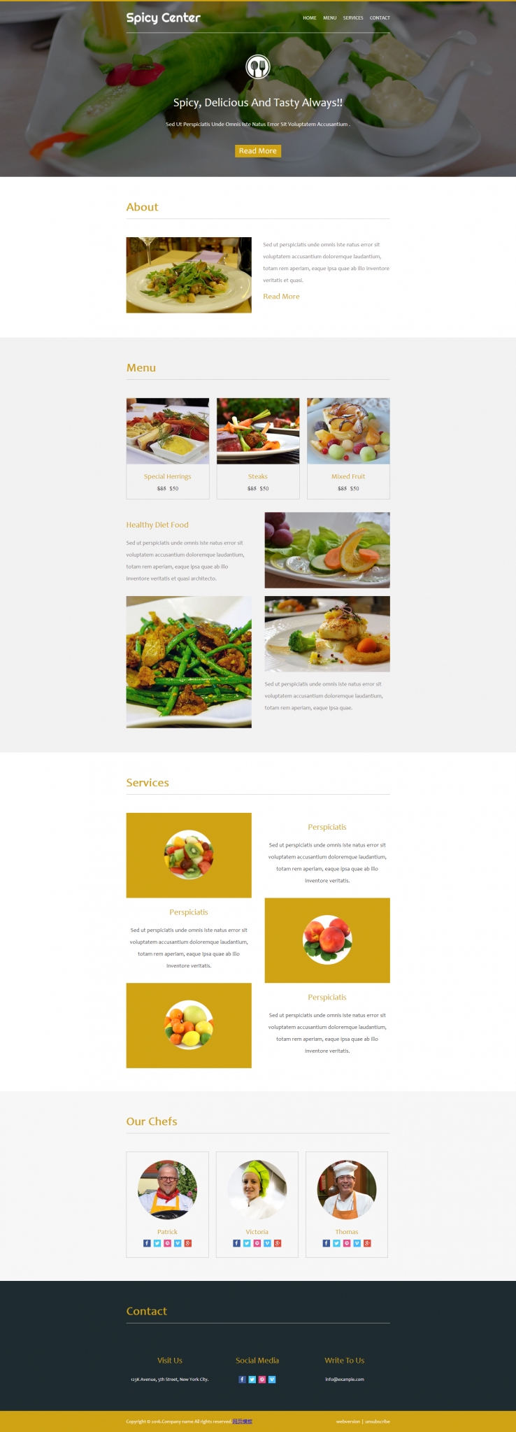 简洁黄色风格的创意美食拼盘CSS模板