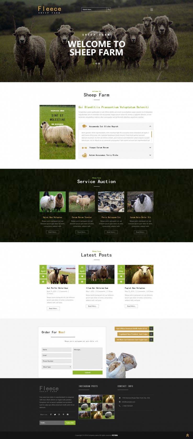 简洁精致风的绵羊动物养殖企业网站模板下载
