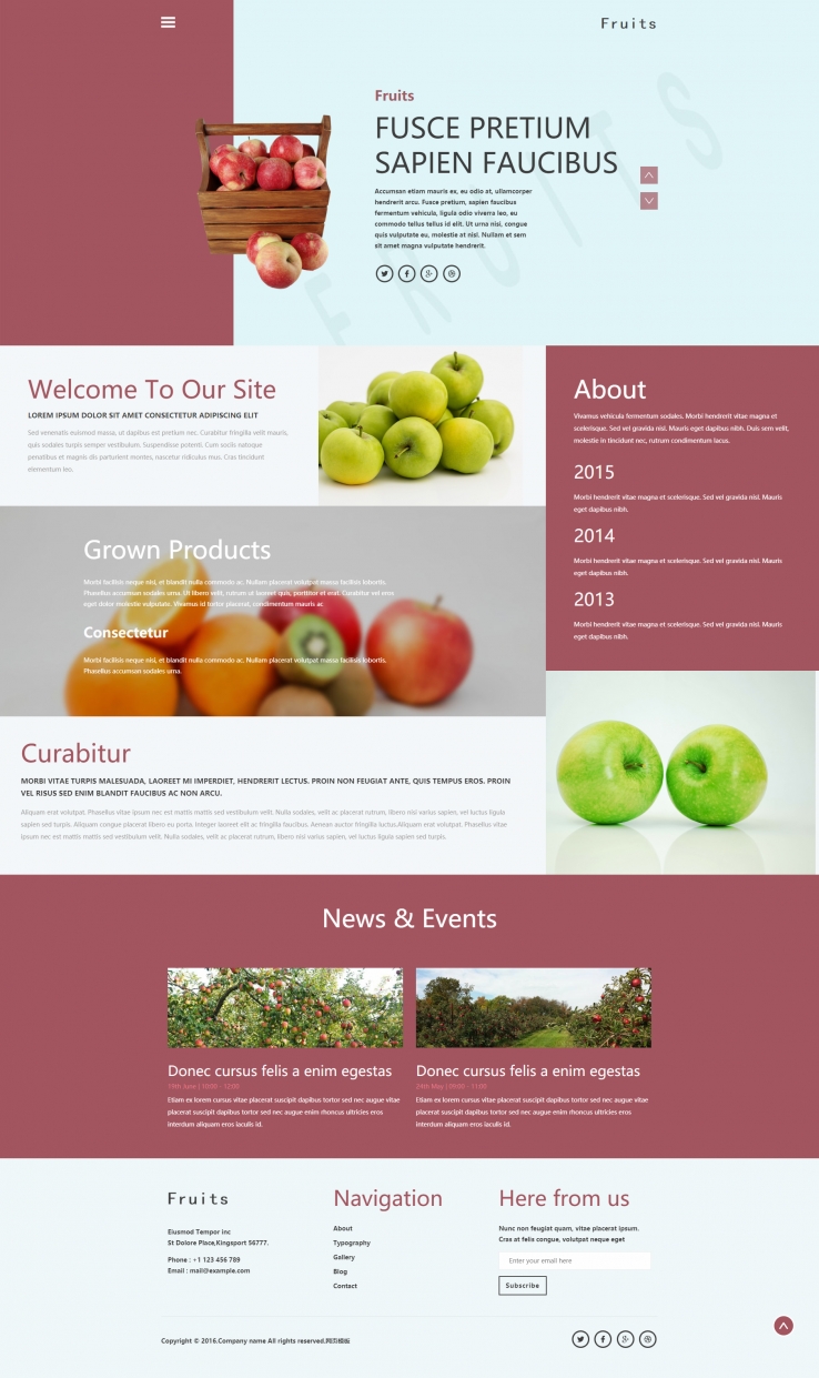 简洁清晰的新鲜水果O2O线上卖场网站模板下载