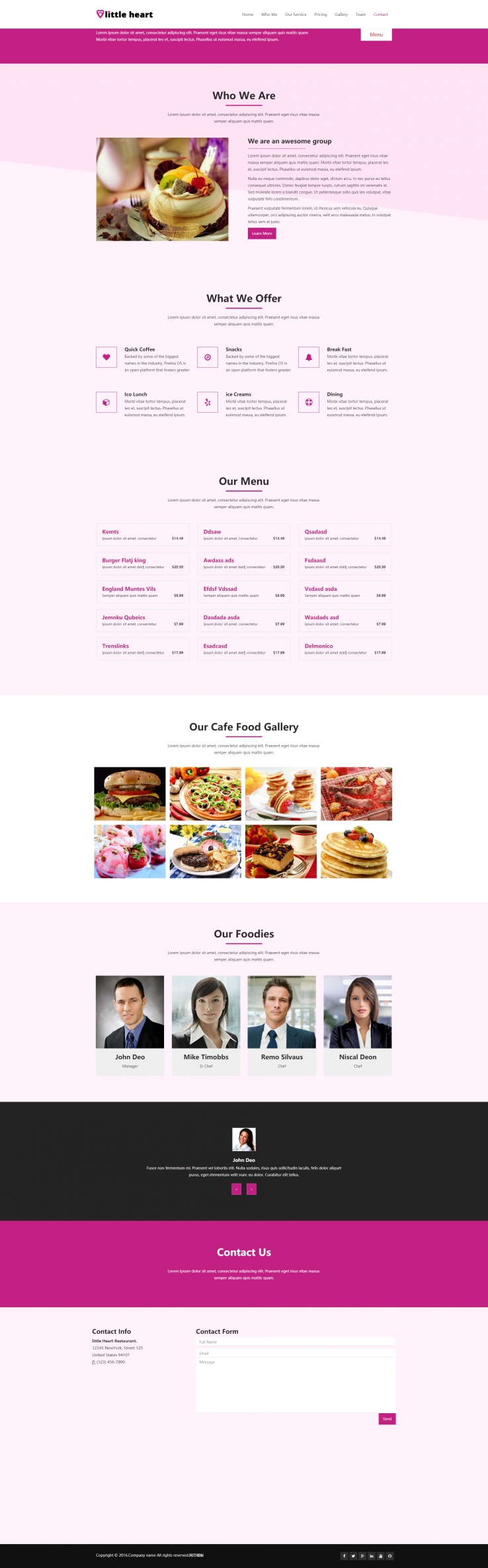 粉色精致风的美食蛋糕制作网站模板下载