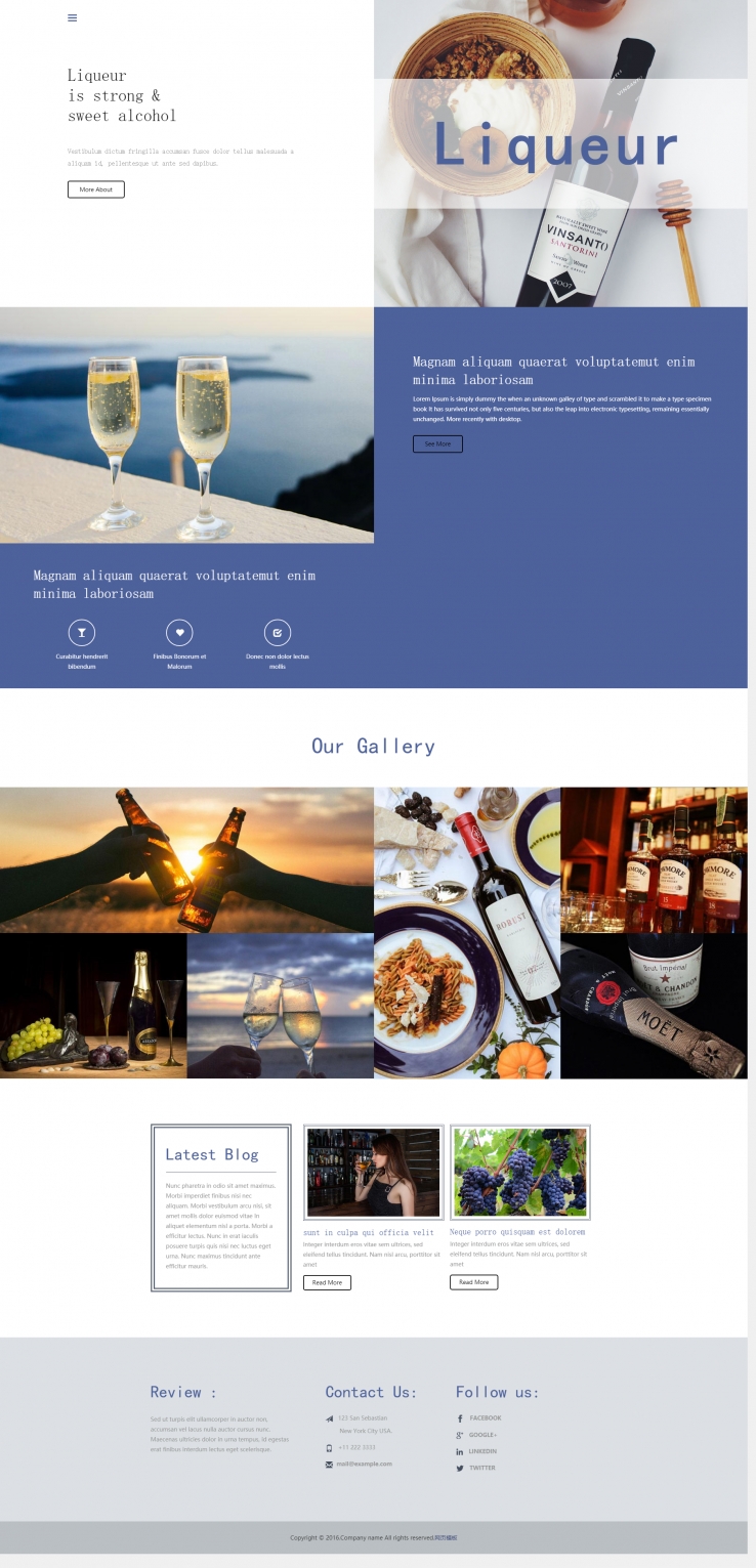 精品大气风的葡萄酒酒庄网站模板下载