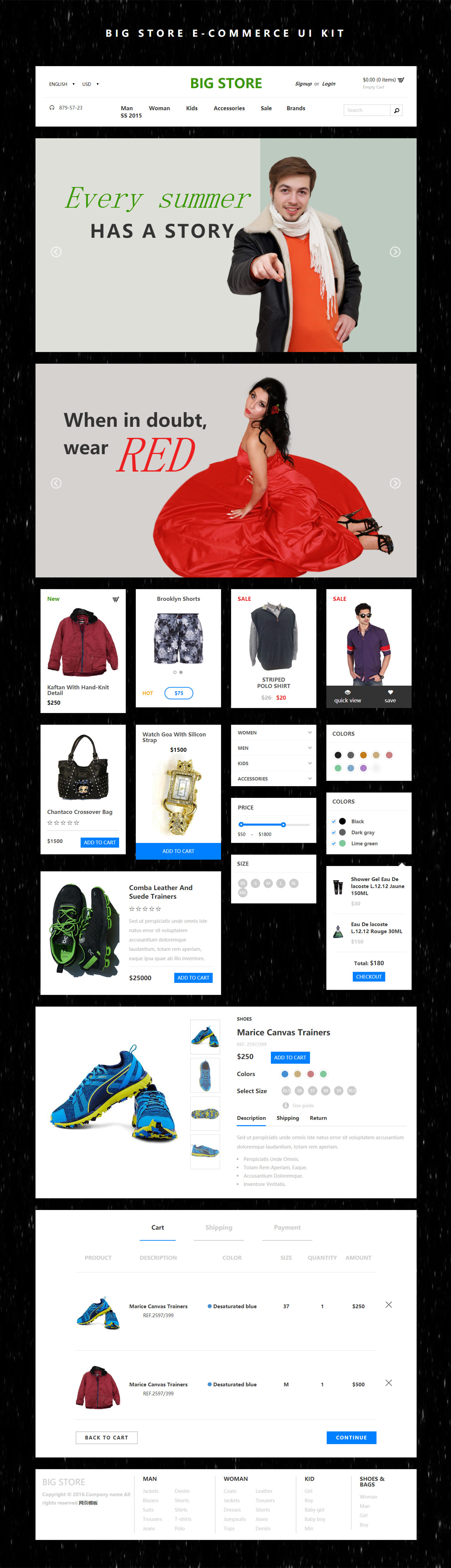 简洁风格的服装服饰购物电商网站模板下载