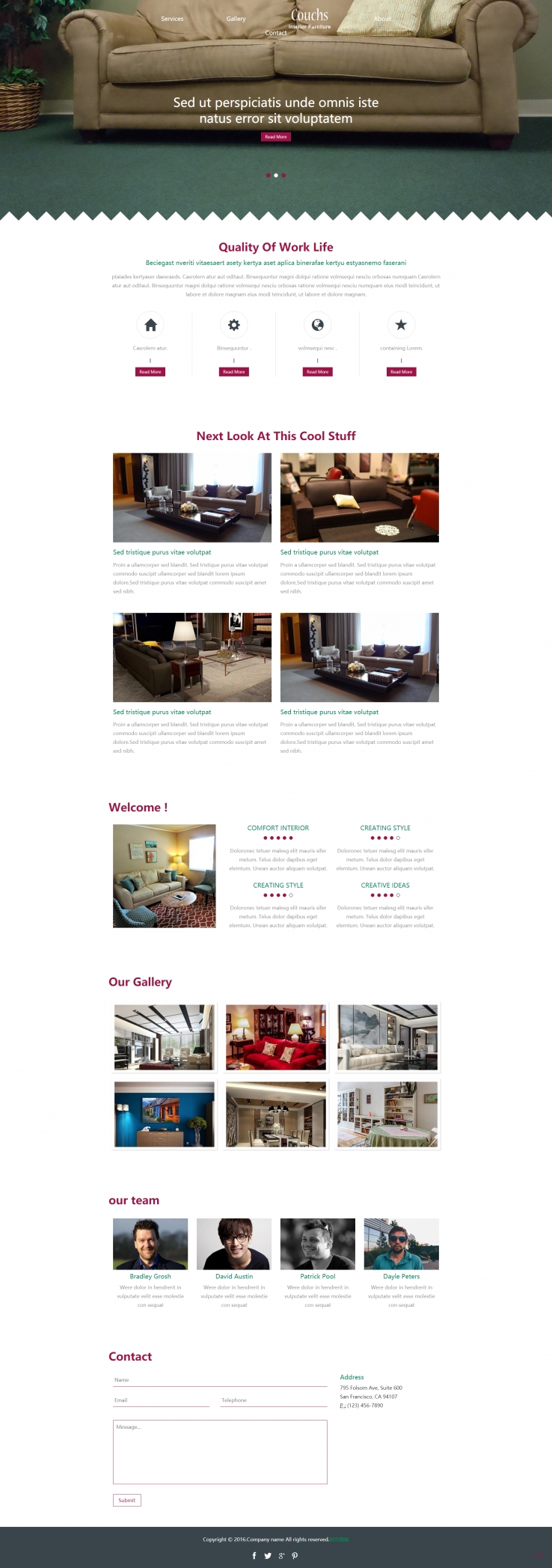 简洁大气风的沙发家具行业网站模板下载