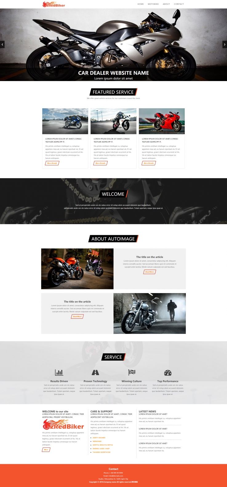 漂亮大气风的摩托车企业网站模板下载
