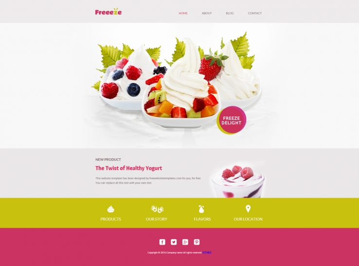 简洁精致风的水果沙拉甜点网站模板下载