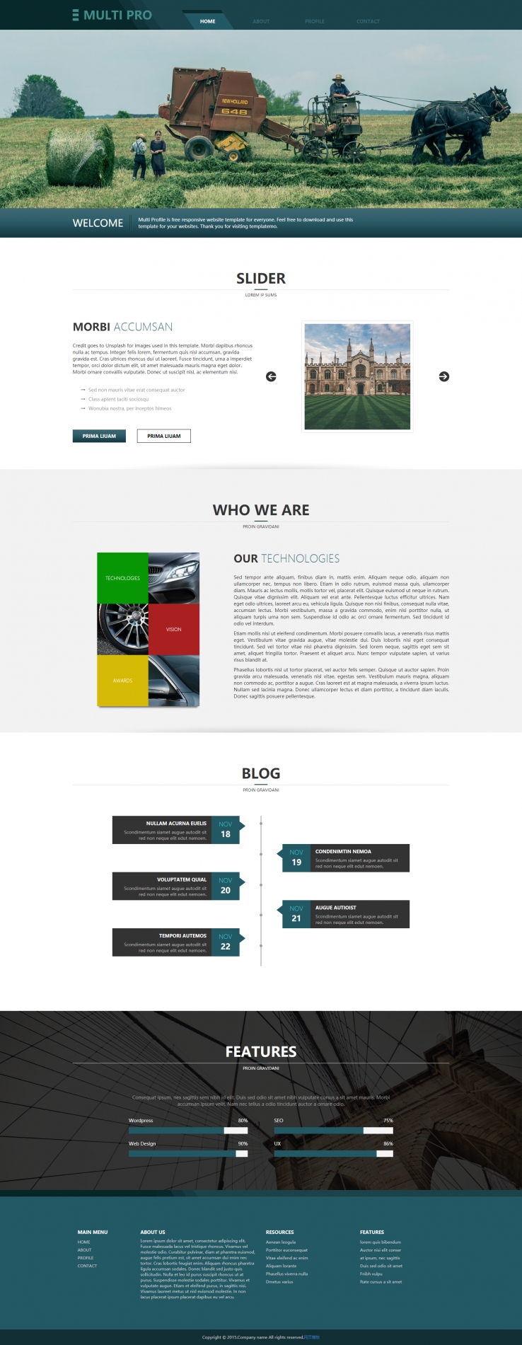 墨绿色简洁风格的汽车企业网站模板