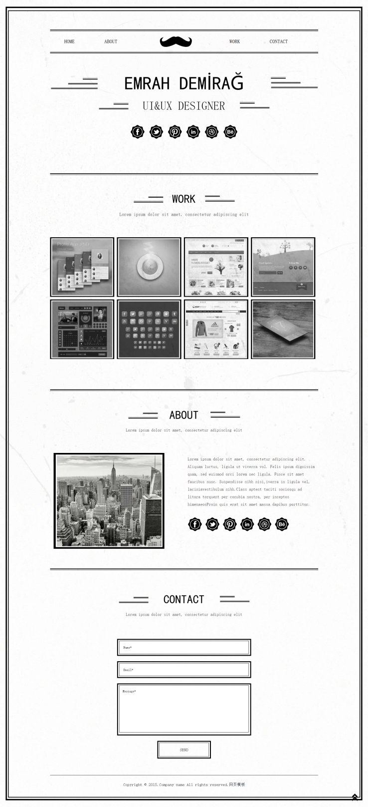 简洁白色风格的边框样式科技公司企业网站模板