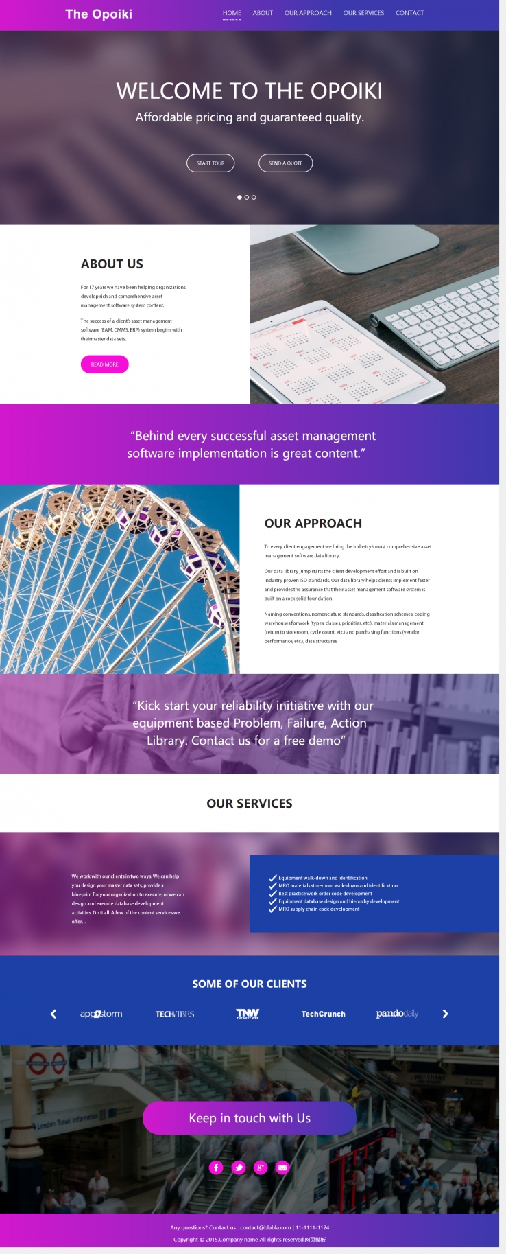 紫色大气风格的设计网站模板下载