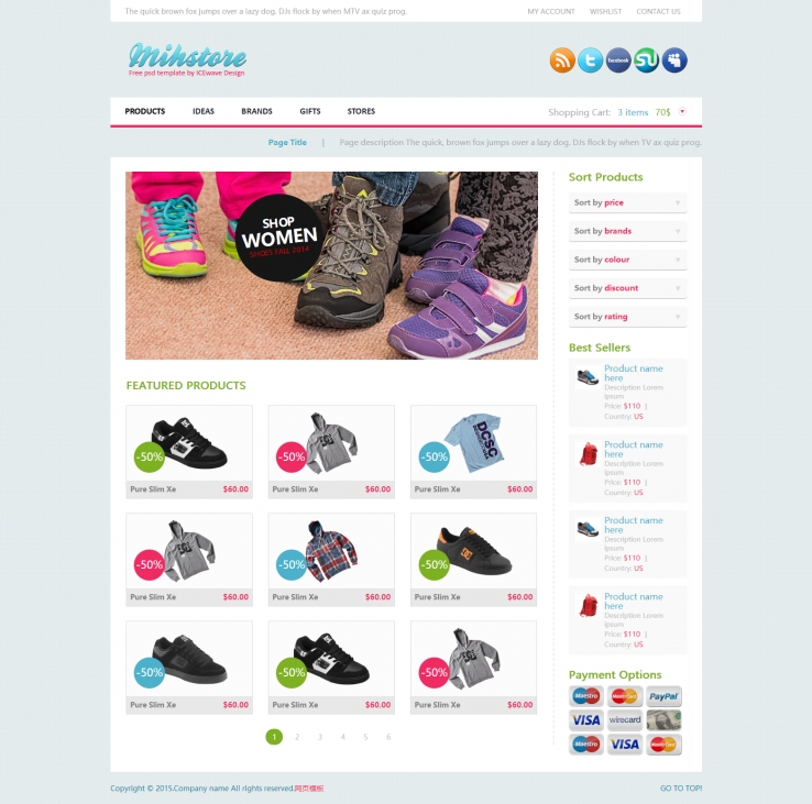 简洁粉色风格的儿童运动套装批发网站模板下载