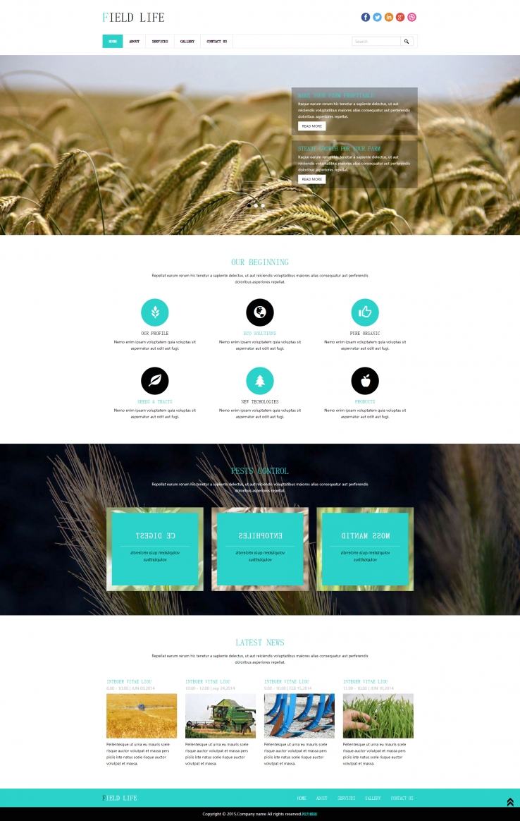 简洁清新风的现代农业种植网站模板下载