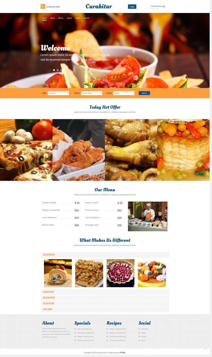 彩色精美风的餐饮管理公司网站模板下载