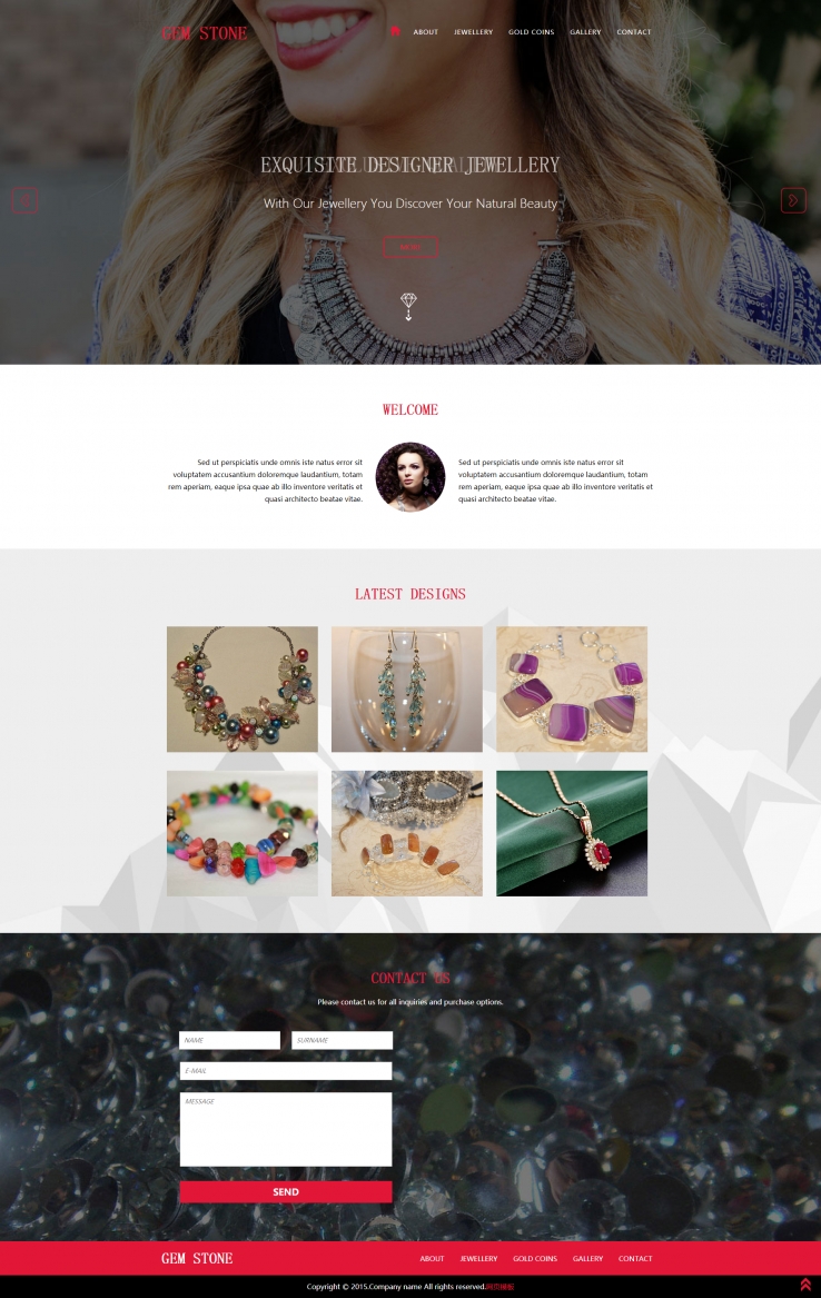 大气简洁风的顶级珠宝品牌网站模板下载