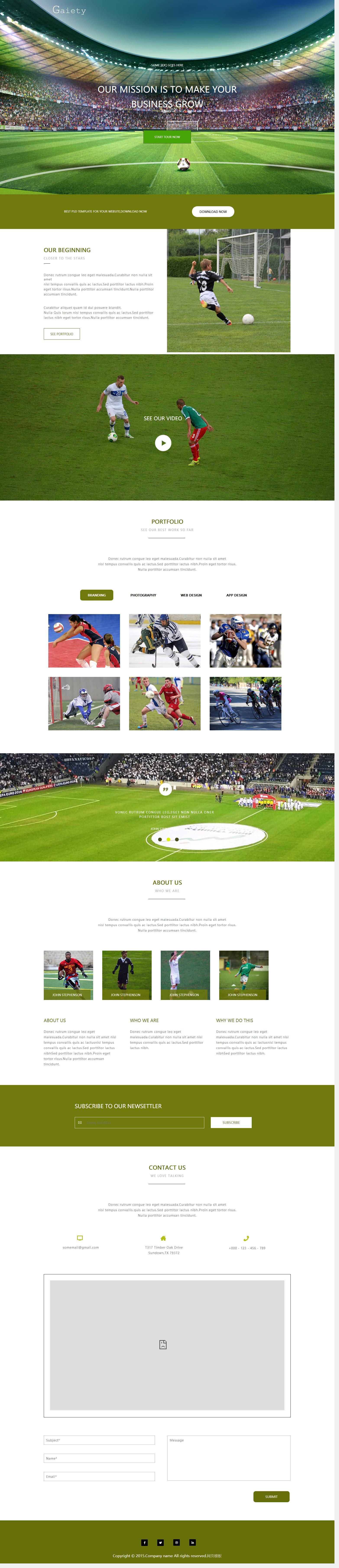 白色大气风格的足球俱乐部HTML5网站模板