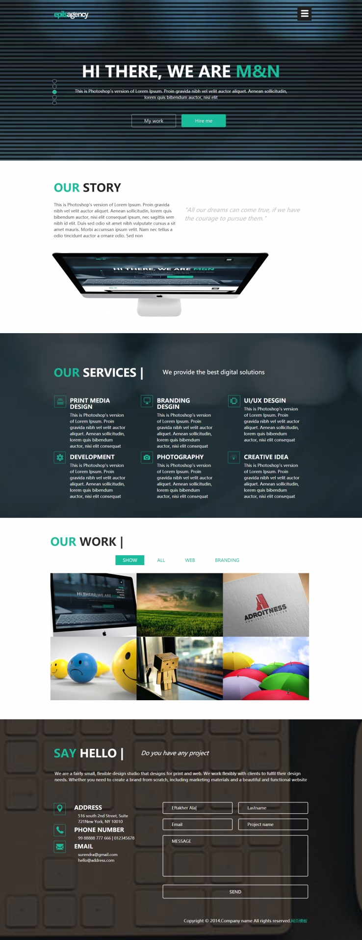 绿色大气风格的网站设计企业网站模板