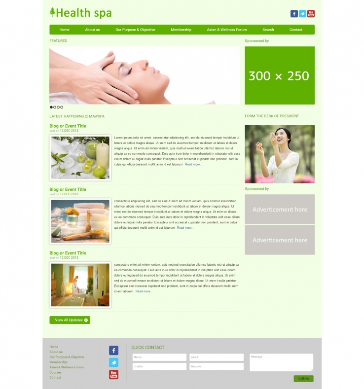简洁绿色风格的养生SAP网站模板下载