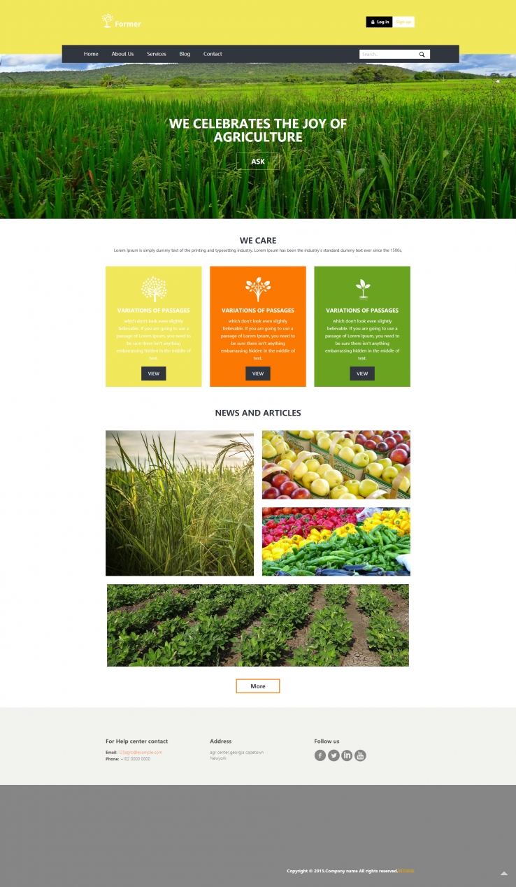 简洁精致风的水果蔬菜种植网站模板下载