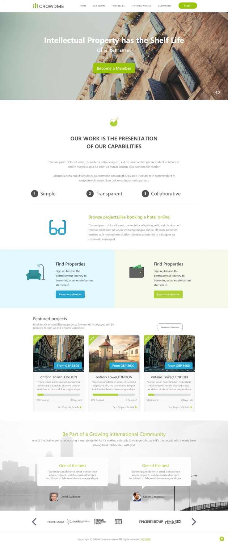 绿色清新风格的CSS3动画效果设计网页模板