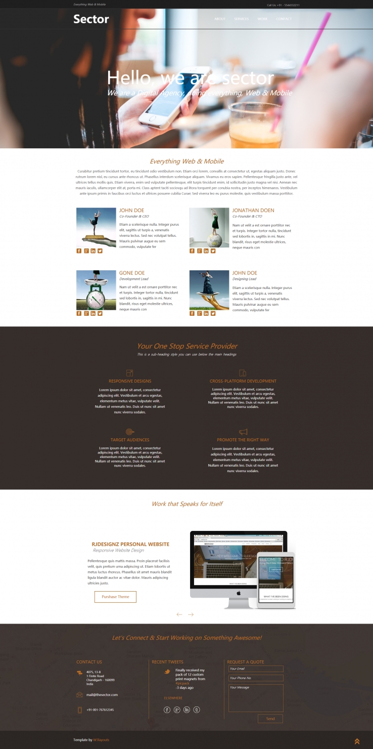 棕色高雅风的设计公司网站模板下载