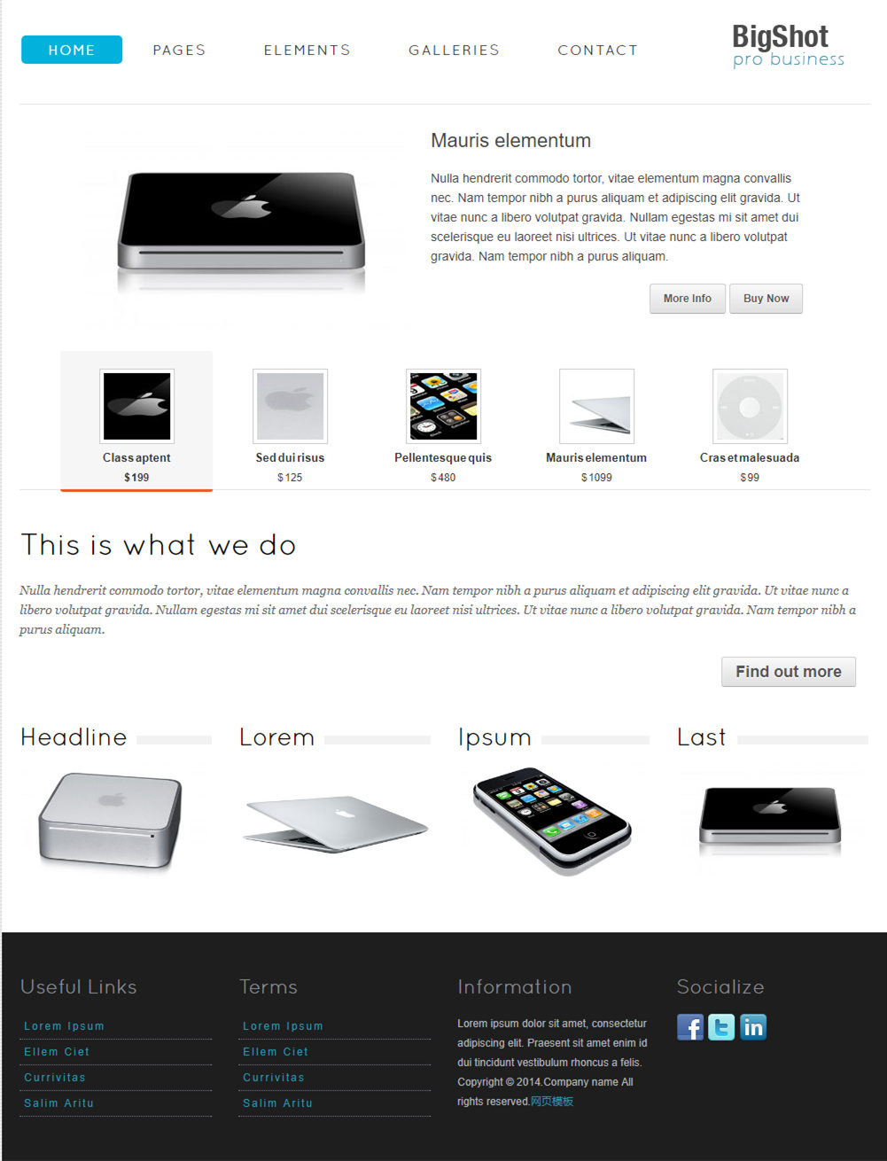 简洁干净风的苹果电子产品网站模版下载