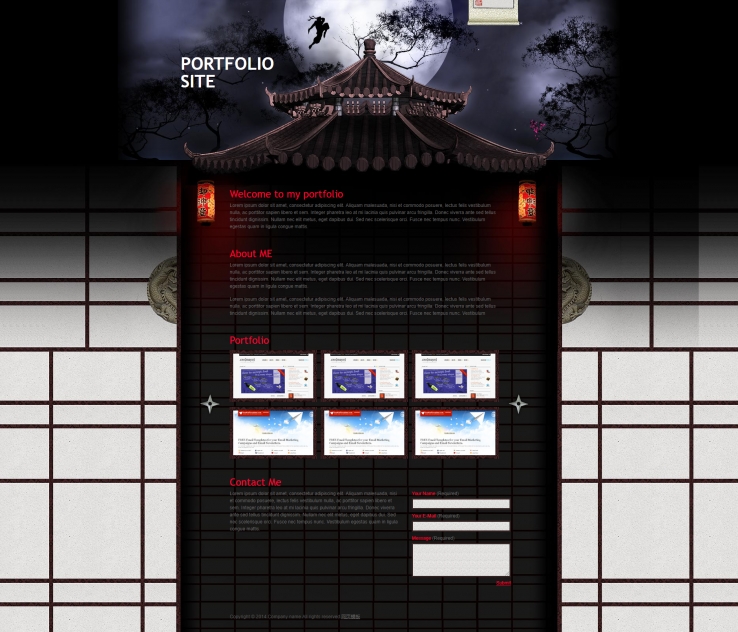 忍者杀手主题的特色博客网站模板下载