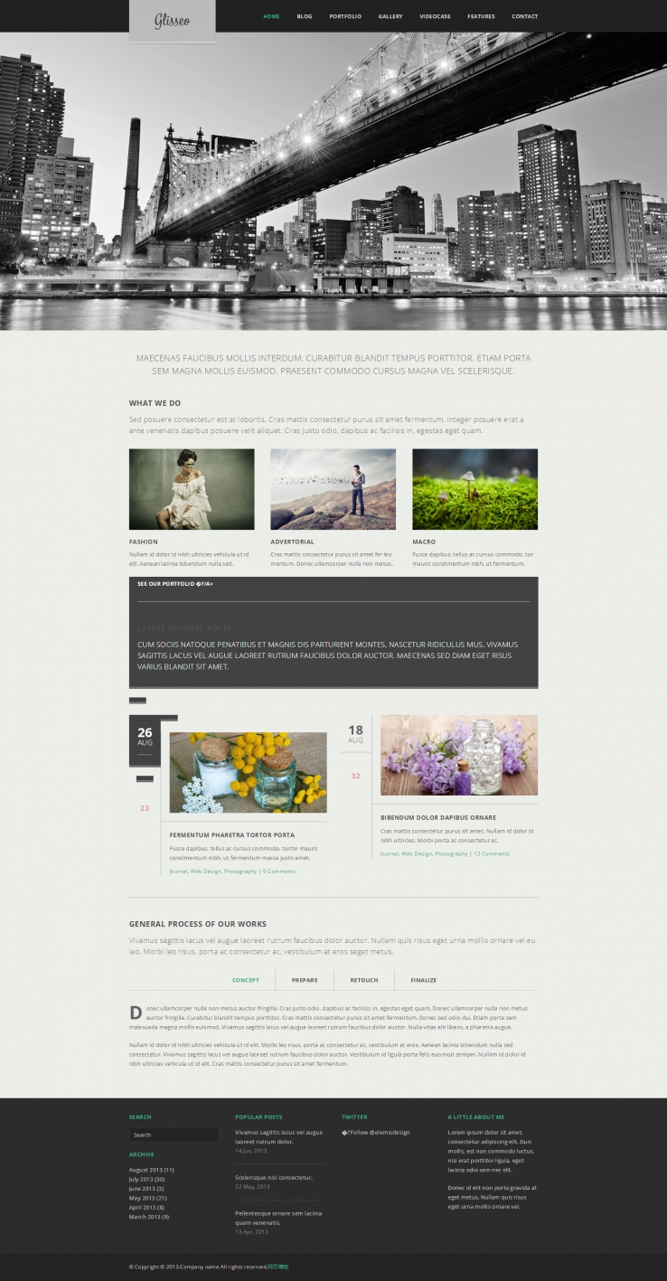 黑色大气风格的花草种植CSS网页模板