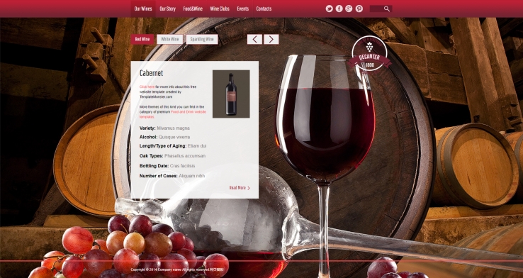 精致风格的葡萄酒制造厂网站模板下载