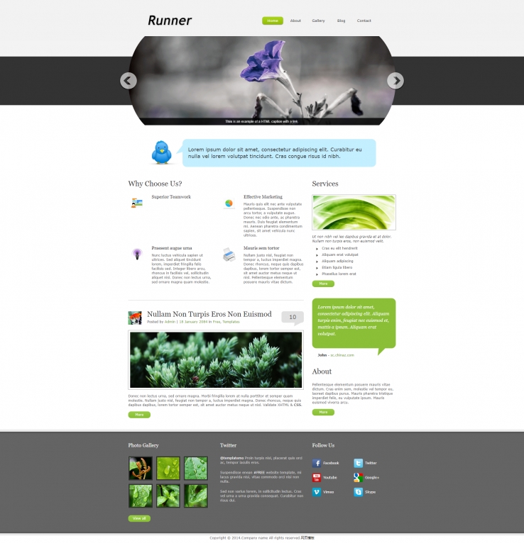 精致简洁风的花草种植网站模板下载