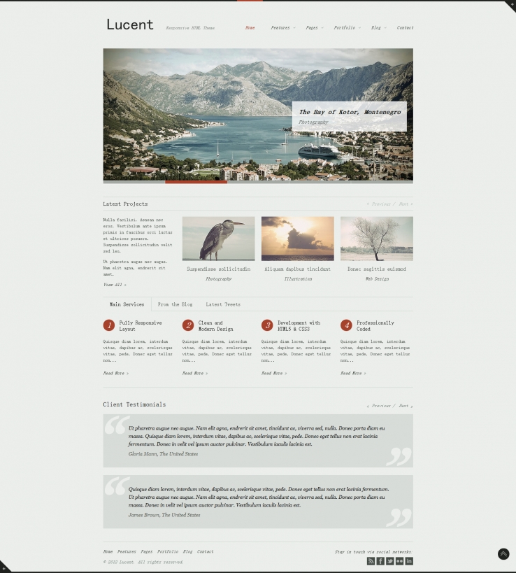 白色大气风格的景观设计HTML网站模板